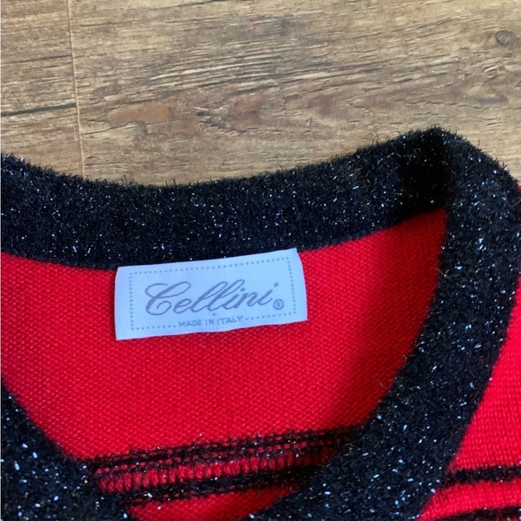 VINTAGE Cellini Holiday Knit Cardigan size 44 M/L - Picture 3 of 6